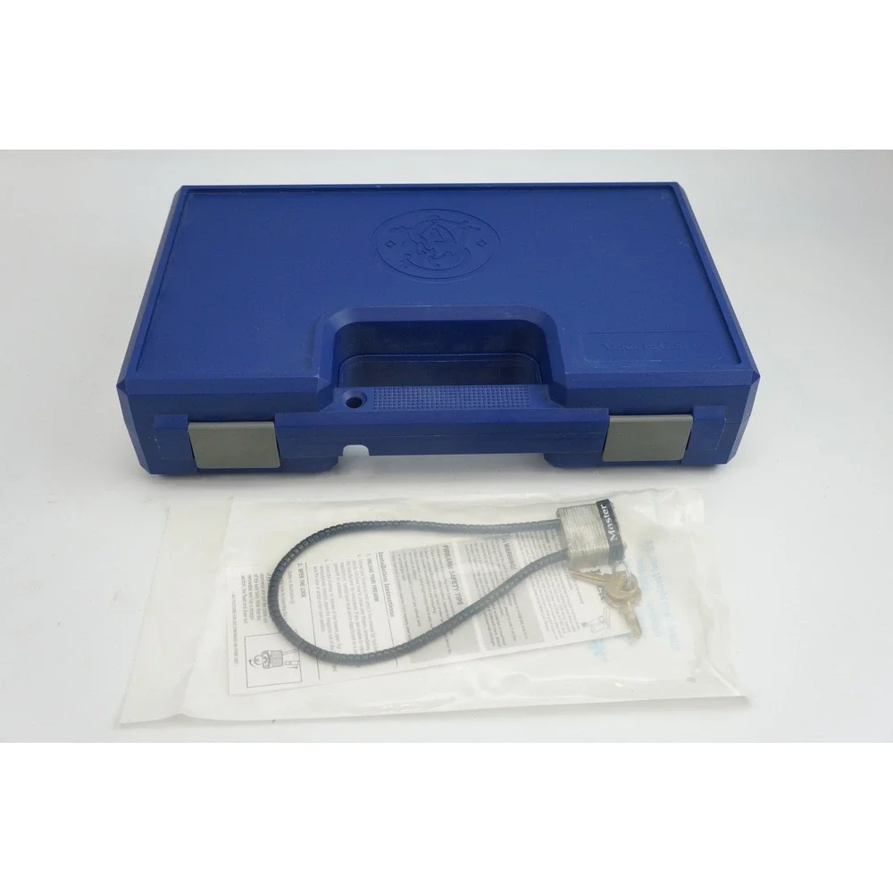 Smith & Wesson Hard Case Model 642 .38 Caliber Blue Plastic Lock Keys Good